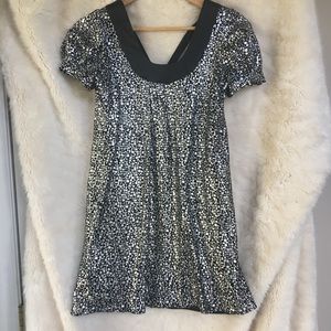 Voom by Joy Han metallic silver/black party dress